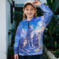 thumbnail image 2 of Uorisanigo Girls Half Zipper Sweatshirts Oversized Snow Wolf Blue Long Sleeve Lapel Zipper Sweatshirts Drop Shoulder Cropped Pullover Hoodies for Teen Girl Athletic Outerwear, 2 of 7
