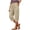 Beige, variant on Capri Barrel Pants for Women Dressy Casual Cotton Linen Capris Pants Baggy High Waisted Lounge Pants Lightweight Calf Length Beach Trousers with Pockets
