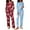 Blue Flower/Wine Red Flower, variant on 2 Pack Women Pajama Set Soft Long Sleeve Print Top and Pajama Bottoms Sleepwear Pjs Cozy Loungwear with Pockets S-XXL
