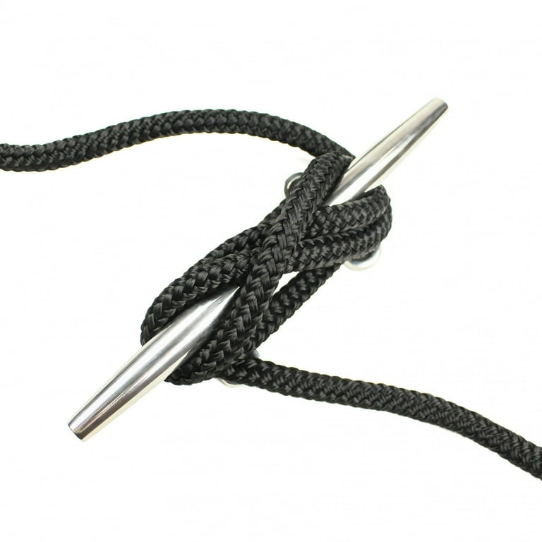 NovelBee - Dockline in nylon a doppia treccia, per ormeggio con occhio morbido (bianco/oro