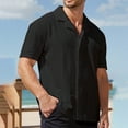 thumbnail image 4 of Bcfgryg Summer Man's Beach Refreshing Casual Fashion Short Sleeve Shirt Men Shirts Casual Black L, 4 of 4