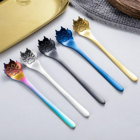 

Promotions! 304 Stainless Steel Coffee Spoon Cute Dog Claw Stirring Spoon