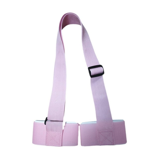 DYNWAVECA Sangle de Support de Ski Réglable Idéale pour Familles Hommes Femmes et Enfants Adultes Sangle de Support de Ski Nylon Résistant à l'Usure Ceinture de Fixation Rose