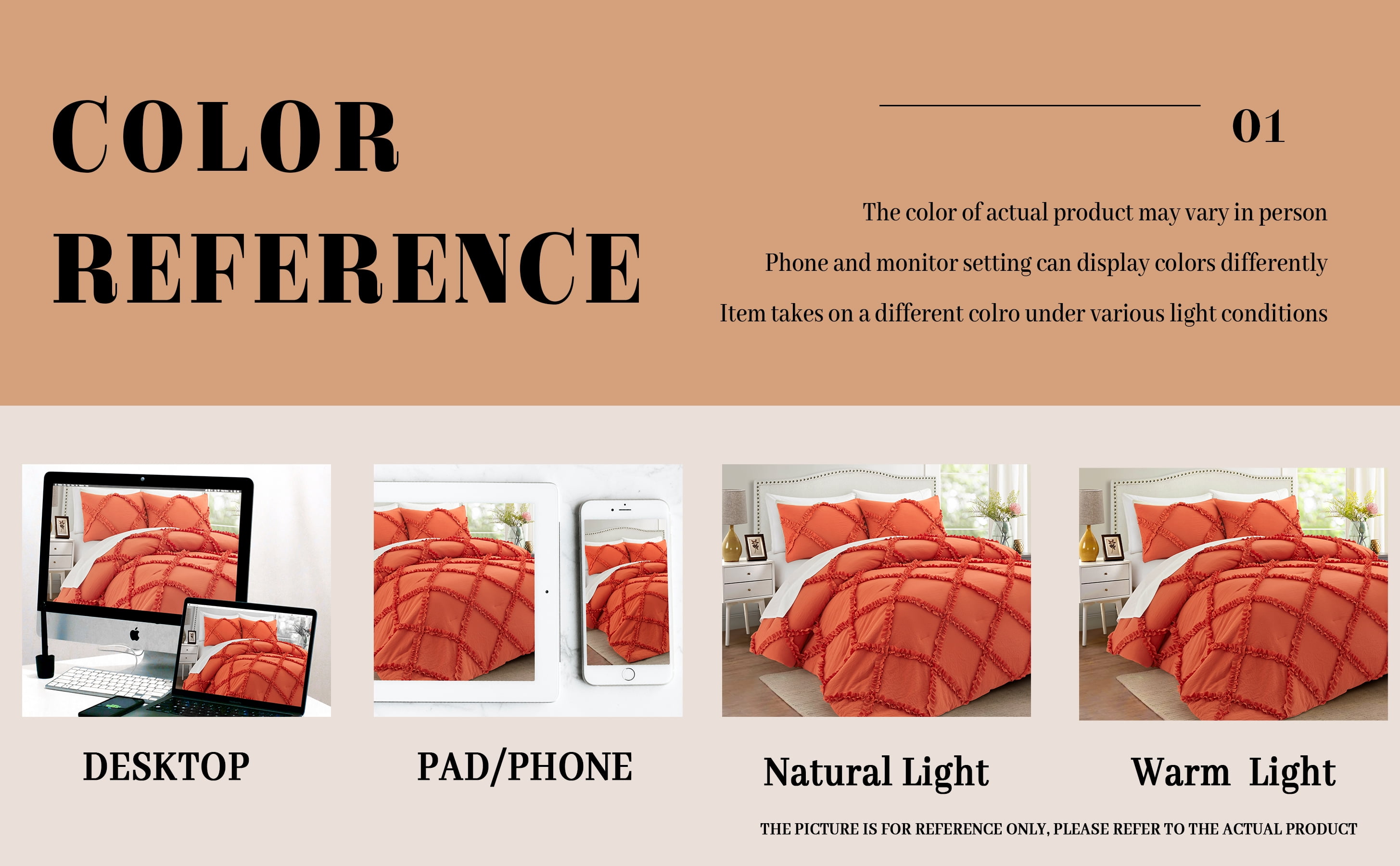 Comforter Set King Size Bedding – 3 Piece Farmhouse Bedding Set Cover Ruffle & Lightweight Comforter and Pillow Case Vintage Bedding for Bedroom as Home Bed Set Boho Chic Comforter for Luxury Comfort