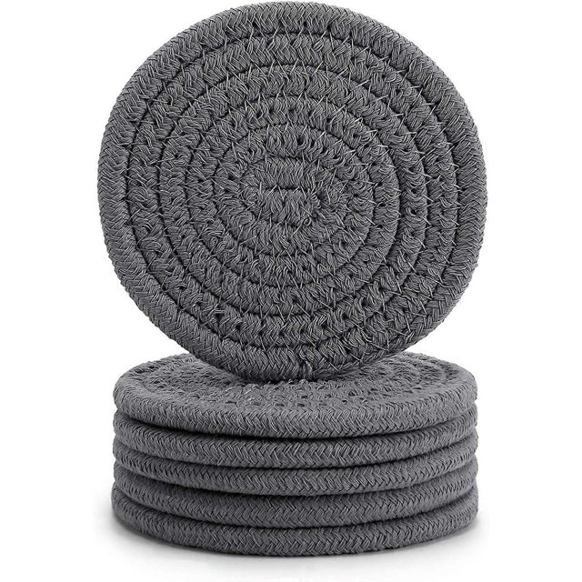 Posavasos ZHAOCHENG tejidos trenzados hechos a mano para mesa de café