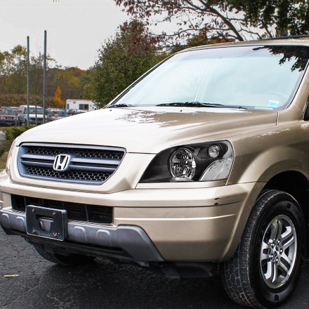 For 2003 To 2005 Honda Pilot Headlight Black Housing Clear Corner For 2003 To 2005 Honda Pilot Headlight Black Housing Clear Corner Headlamp 04 Left Right