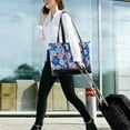 thumbnail image 5 of FORMRS Canvas Laptop Tote Bag for Women with 15.6" Computer Compartments Shoulder Handbag, Blue Daisy, 5 of 7