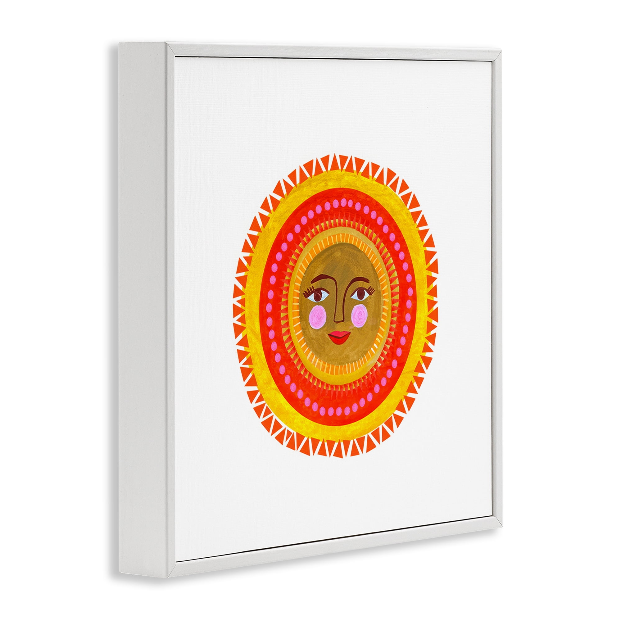 Stupell Industries Bold Bohemian Sun White Framed Giclee Art, design by Katherine Herrell Studio