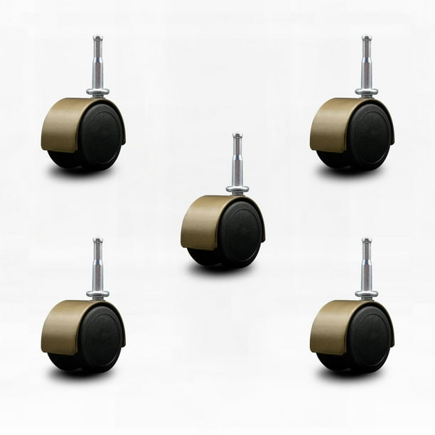 2 Inch Floor Safe Office Chair Casters Windsor Antique Metal Hooded Twin Wheel 5/16 Inch