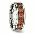 thumbnail image 4 of Bague Homme en Acier Inoxydable Poli avec Opale Imitation Rouge 8mm Taille 10.5, 4 of 6