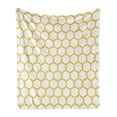 thumbnail image 1 of Yellow and White Soft Flannel Fleece Throw Blanket, Hexagonal Pattern Honeycomb Beehive Simplistic Geometrical Monochrome, Cozy Plush for Indoor and Outdoor Use, 50" x 60", Yellow White, by Ambesonne, 1 of 6