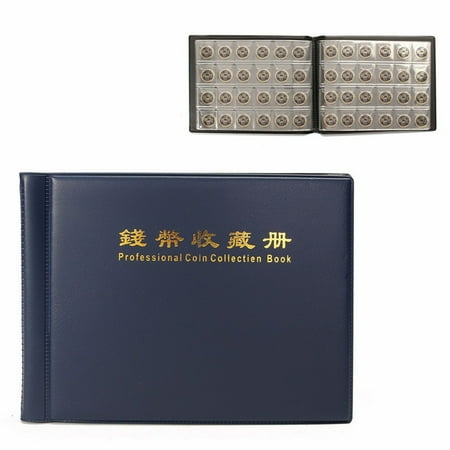Four Charm Lucky Penny Holder - 240 Holders Collect Collecting Money Penny Pockets Collection Coin Storage Album Blue