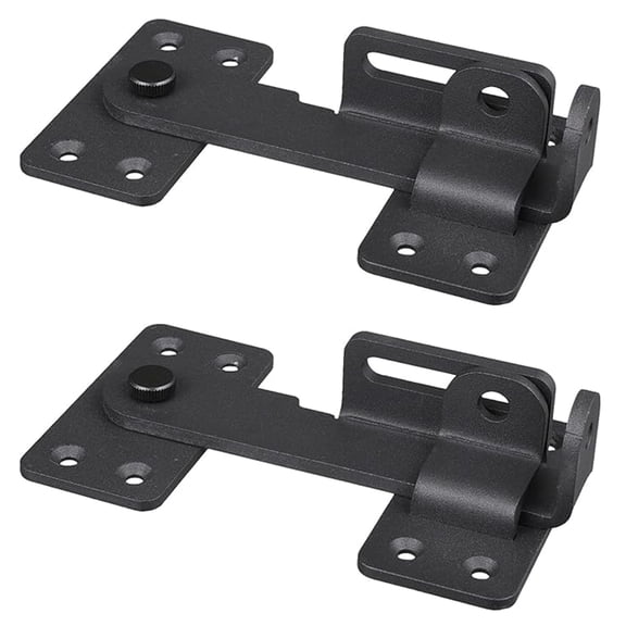 VANROUG 2Pcs Flip Latch Lock,180°Design Heavy Duty Gate Latch with Padlock Hole,Safety Door Bolt Latch Lock Suitable for Wooden Fences,Barn Door Lock,Fence Gate,Shed Lock,Cabinet,Black