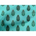 thumbnail image 4 of oneOone Cotton Cambric Aqua Blue Fabric Floral & Paisley Block Craft Projects Decor Fabric Printed By The Yard 56 Inch Wide, 4 of 4