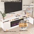 thumbnail image 3 of BOSSIN Fireplace TV Stand with 36" Electric Fireplace for Living Room,LED Light Entertainment Center,2 Tier TV Console Stand for TVs Up to 80", 3 of 8