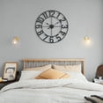 thumbnail image 6 of Utopia Alley CL23BK 30 in. Manhattan Industrial Analog Wall Clock, Distressed Black, 6 of 11