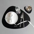 thumbnail image 3 of Nordic Triangular Leather Placemat, Heat Insulation, Non-slip, Waterproof (Black), 3 of 4