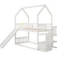 thumbnail image 3 of White Twin Over Bunk Bed With Staircase Storage And Convertible Slide - Pinewood Frame For Bedroom Twin/twin, 3 of 6