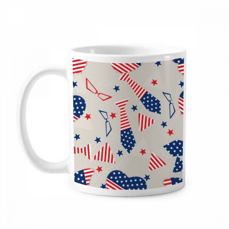 

USA Flag Tie Glass Star Festival Mug Pottery Cerac Coffee Porcelain Cup Tableware