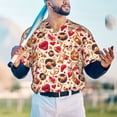 thumbnail image 5 of Hirioo Skull Retro record lips for Men's Baseball T-shirt Shirts Short Sleeve Casual Summer Button Stretch T Shirts,Size S-4XL-X-Large, 5 of 7