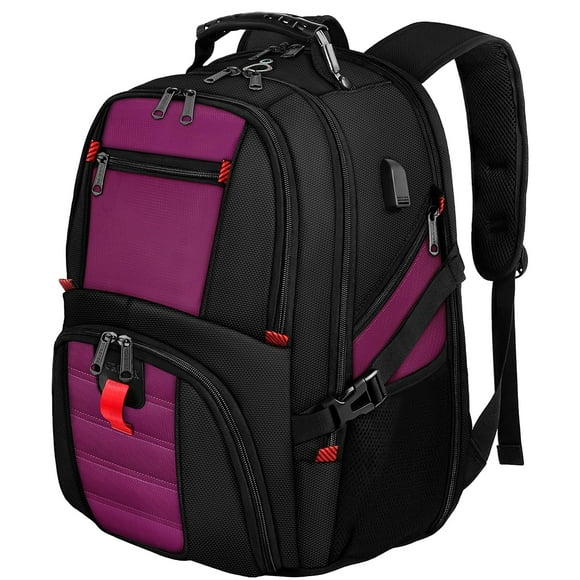 Mochila para portátil YOREPEK 18.4 con puerto de carga USB, color morado