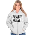 thumbnail image 5 of Femme Fatale Girly Rude Sassy Cute Zip Hoodie Sweatshirt Women Brisco Brands M, 5 of 6