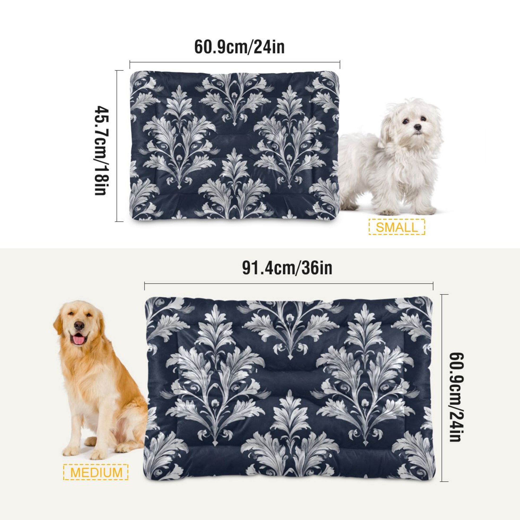 Cozy Mat Pet Bed Indoor Outdoor Warm Soft For Cat Dog Puppy(S/M) Elegant Dark Blue