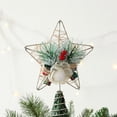 thumbnail image 2 of TIELUTT Christmas Decorations Christmas Tree Top Five Pointed Star Stained Glass Window Hangings Chandelier Beads Window Hanging Set Clear Bead String Beards for Crafting, 2 of 8