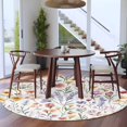 thumbnail image 4 of Spring Floral Round Area&nbsp;Rug 7ft Colorful Flowers Field Watercolor Leaves Farmhouse Non-Slip&nbsp;Washable Circle Rugs Soft Felt Indoor Floor Mat for Bedroom Kitchen Living Room Bathroom, 4 of 9