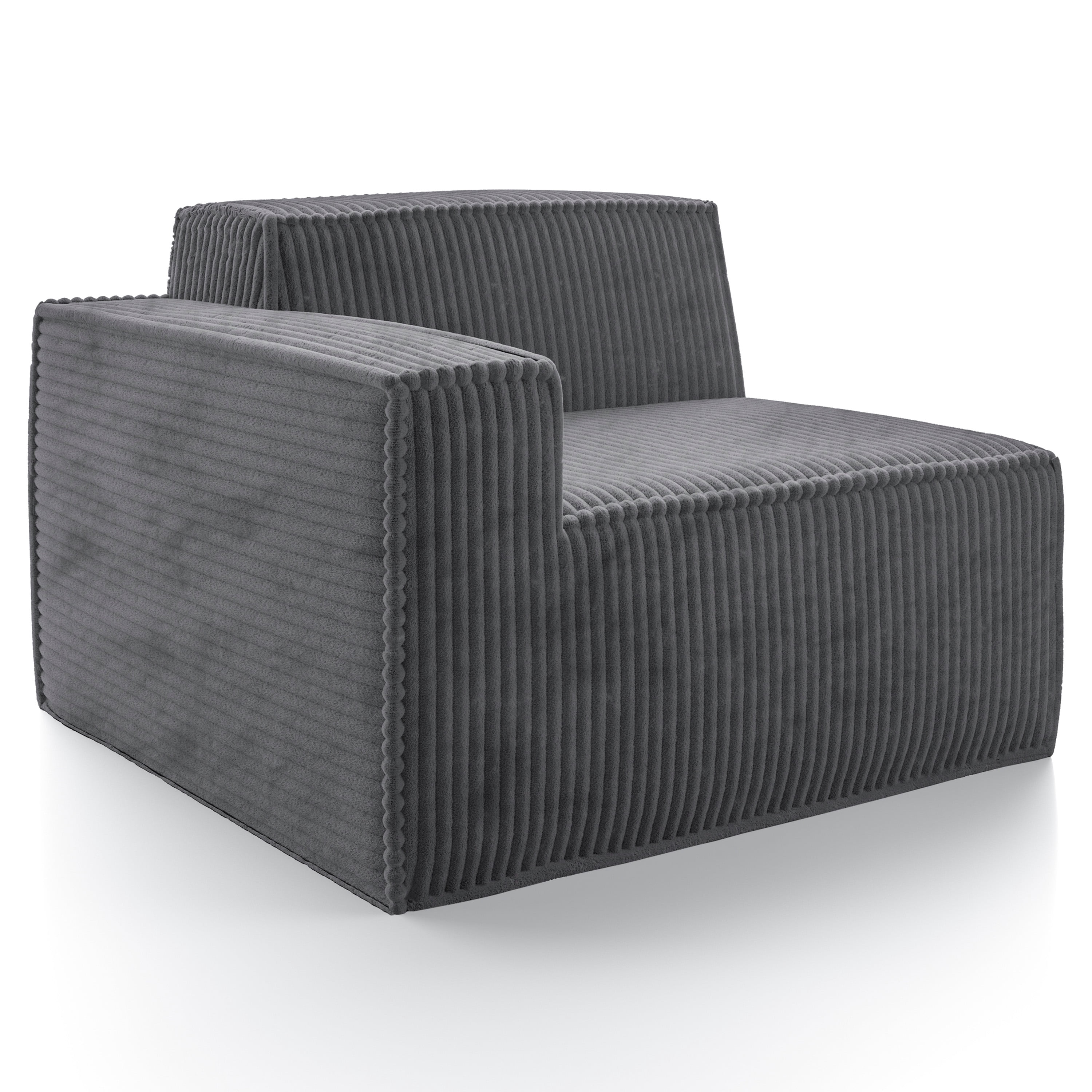 Furniture of America Solan Modern Chenille Modular Wide Track Arms Sofa, Dark Gray