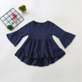 thumbnail image 2 of Toddler Girls Long Sleeve Ruffle Tiered Tunic Top for Girls 12 24 Months 2T 3T 4T 5T 6T Crewneck Flared Hem Shirts Girls Tops, 2 of 8