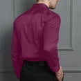 thumbnail image 6 of Iugvhana Men's Dress Shirt Cotton Slim Fit Casual Business Formal Shirt Regular Fit Button Down Turndown Collar Shirts Hot Pink M, 6 of 6