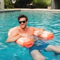 thumbnail image 4 of Big Joe Noodle Sling XL Pool Float, Peach Glow, Doubled-Sided Mesh, Quick Draining Fabric, No Inflation Needed, 4 of 7