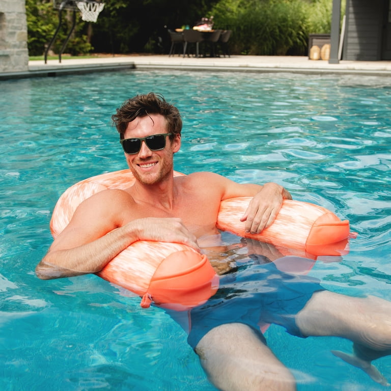 Big Joe Noodle Sling XL Pool Float, Peach Glow, Doubled-Sided Mesh