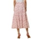 thumbnail image 3 of Falda Floral de Mujer INSPIRE CHIC con Cintura Alta Elástica, Largo hasta el Tobillo, Falda A-Line 2XL Rosa, 3 of 6