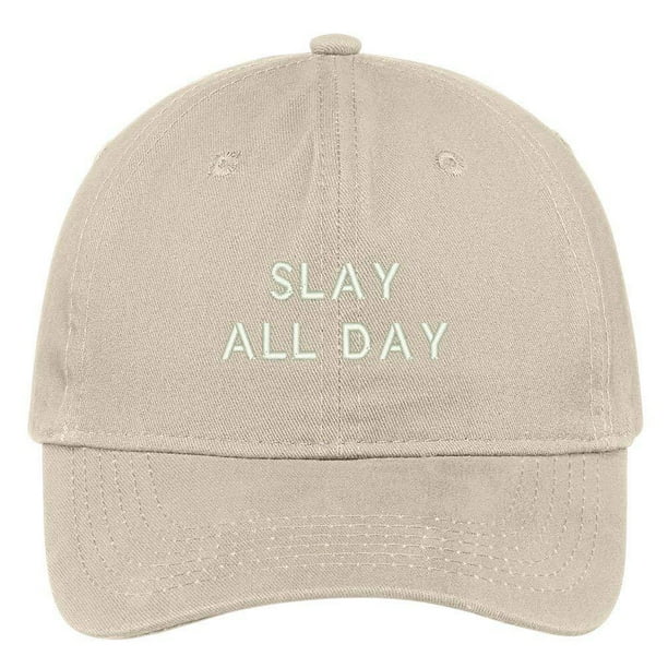 Trendy Apparel Shop Slay All Day Embroidered Brushed Cotton Adjustable