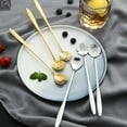 thumbnail image 3 of Long Handle Stainless Steel Ice Cream Tea Coffee Mixing Stirring Spoon Elegant Tableware, 3 of 5