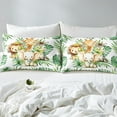 thumbnail image 4 of Erosebridal Elephant Lion Zebra Sheet Set Twin,Tropical Leaves Bedding Sets Twin Size,Cartoon Animal Twin Sheet Sets,Ultra Soft Kawaii Bedroom Decoration,3pcs, 4 of 7