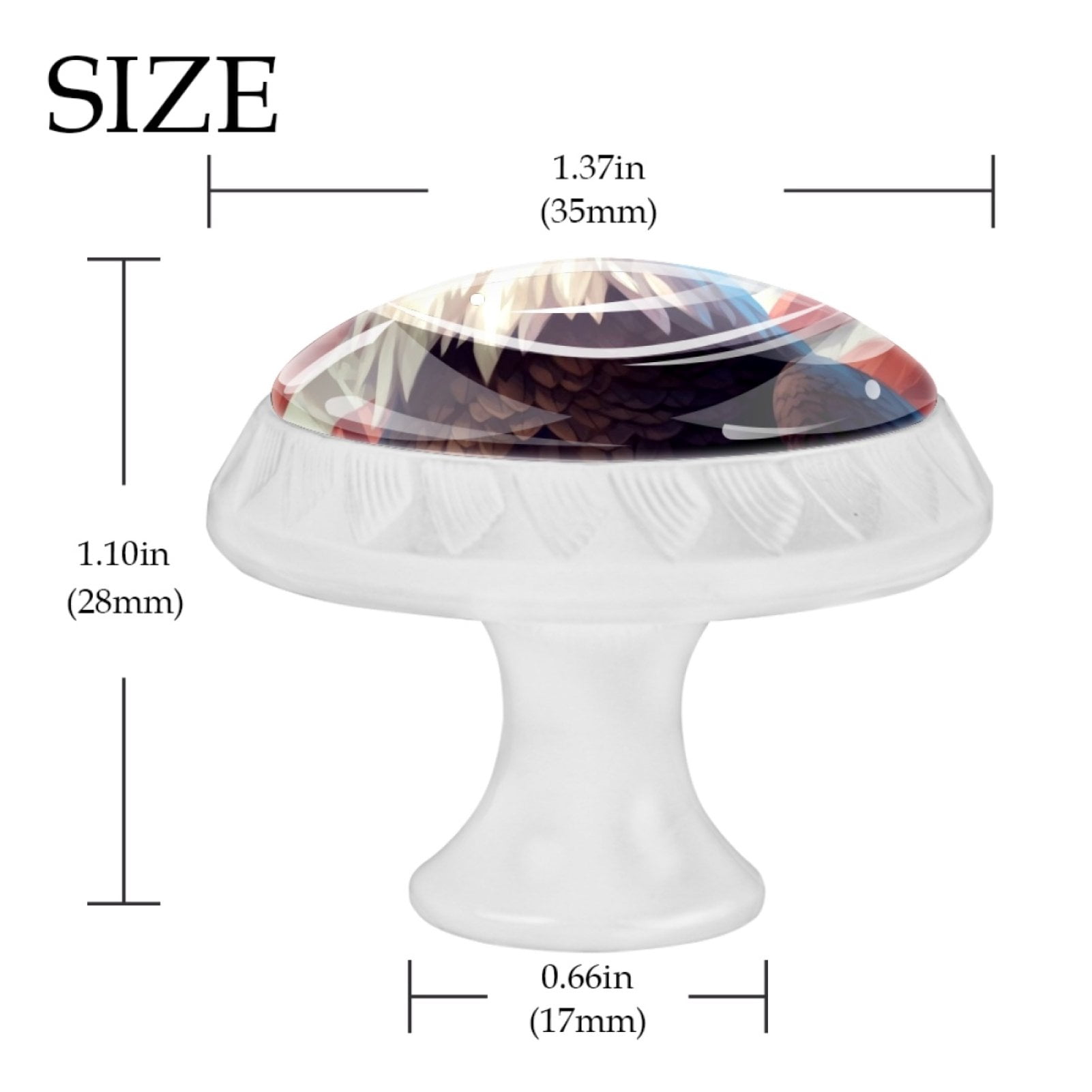 4 Pcs Eagle and American Flag Knobs for Kitchen Cabinet Cupboard Dresser Bookcase Drawer Pulls Handles Round Home Decor