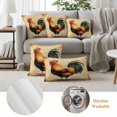 thumbnail image 6 of Farmhouse Rooster Outdoor Waterproof Pillow Covers, Retro Country Watercolor Animal Decorative Square Throw Pillowcase Sofa Cushion Sham for Patio/Couch/Chair, 16"x16" 2 Pack, 6 of 8