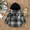 thumbnail image 2 of UngA Boys Plaid Shirt Boys Girls Casual Flannel Plaid Hoodies Spring Fashion Button Down Shirts Long Sleeve Cute Lightweight Jacket Coats Grey,12-18 Months, 2 of 2