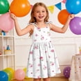 thumbnail image 4 of Vornjynx Floral Dresses for Girls with Pockets Hearts Print Sleeveless Trendy Summer Casual Dress White Size 4t, 4 of 10