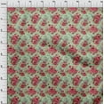 thumbnail image 3 of oneOone Viscose Jersey Mint Fabric Stripe|Leaves & Floral Artistic Quilting Supplies Print Sewing Fabric By The Yard 60 Inch Wide, 3 of 5