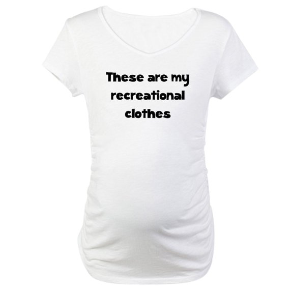 CafePress - Rec Clothes Maternity T Shirt - Cotton Maternity T-shirt, Cute & Funny Pregnancy Tee