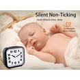thumbnail image 2 of 5.5" Large No Ticking Analog Alarm Clock,Silent Readable for Seniors,Easy to Set,Gradual Rise Alarm,Big Numbers,Gentle Wake,Snooze, Lighted on Demand,Battery Operated,Black, 2 of 4