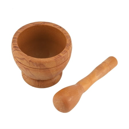 

Manual Garlic Grinding Bowl Thickened Grinding Holder Food Mixing Tool Practical Kitchen Grinder Tool Grinding Pestle Set for Garlic Ginger Herb Spice Peanut Coffee[Brown]