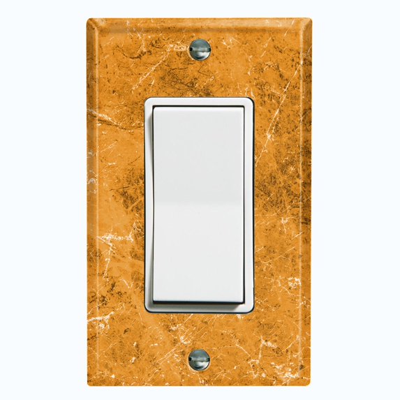 Metal Light Switch Plate Outlet Cover (Image of Marble Brown MAR027)