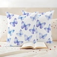 thumbnail image 3 of Purple Blue Butterfly Outdoor Waterproof Pillow Covers, Elegant Gradient Butterflies Decorative Square Throw Pillowcase Sofa Cushion Sham for Patio/Couch/Chair, 16"x16" 2 Pack, 3 of 8