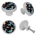 thumbnail image 4 of Starry Dinosaur Fluorescent Drawer Pulls with Screws - Round 4-Pack, Glow-in-the-Dark Knobs for Cabinets, Wardrobes, and Dressers - Dresser and Kitchen Hardware, 4 of 6