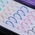 thumbnail image 2 of Hevirgo 2 Boxs 80Pcs Punk Unisex Opening Circle Nose Ring Body Piercing Jewelry Gift, 2 of 9